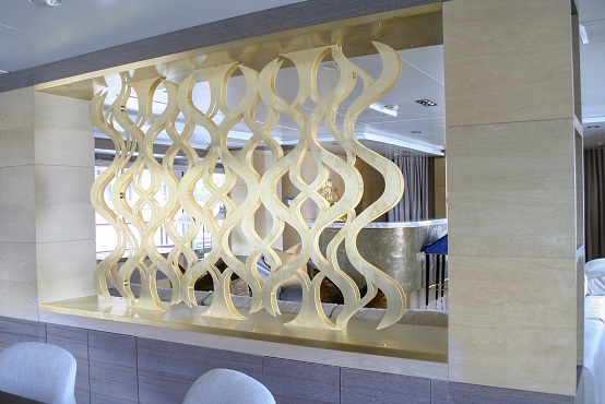 Decorative panels waterjet cut from brass or bronze material