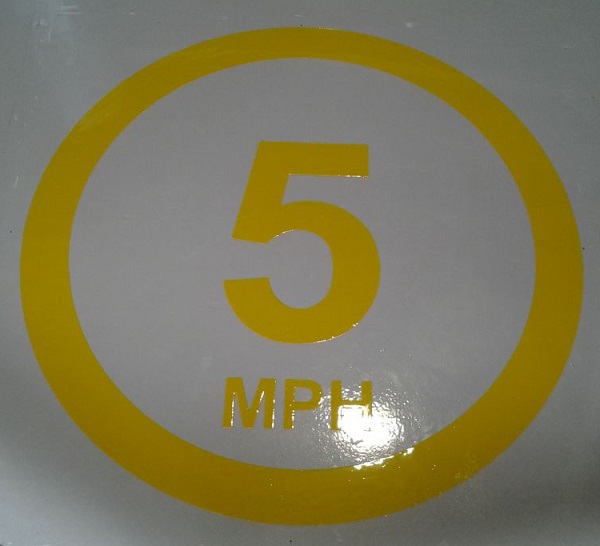 5mph speed sign logo stencil