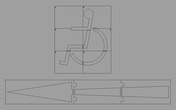 Cad layout for extra large carpark stencils