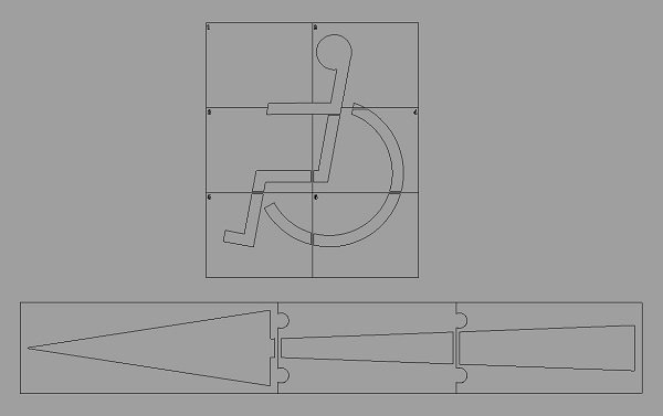 Cad layout for extra large carpark stencils
