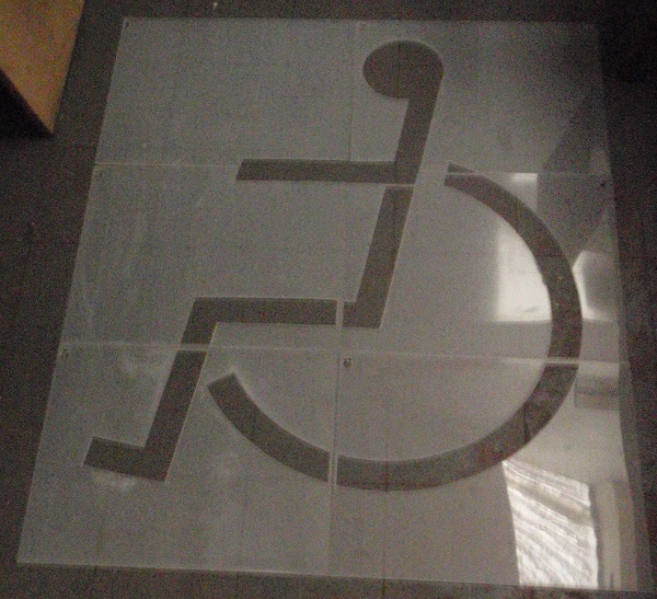 Disabled emblem large floor paint stencil