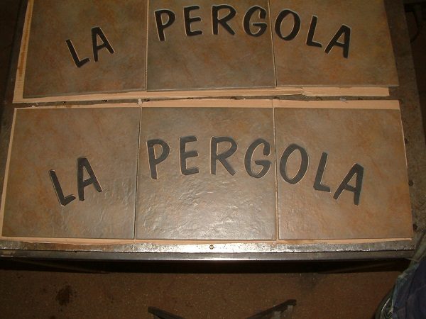 la pergola entrance logo floor tiles la pergola entrance logo floor tiles